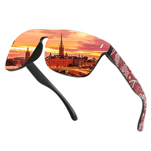 Cycling Glasses Large <b>Frame</b> Polarized UV400 TAC Lens PC <b>Frame</b> <b>Black</b> For Men Women Sports Eyewear - Product Image 2