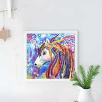 Peinture Diamant Moderne Imprimée 5D Forme Spéciale Licorne Cartoon Broderie DIY Strass Faits Main pour Adultes et Enfants