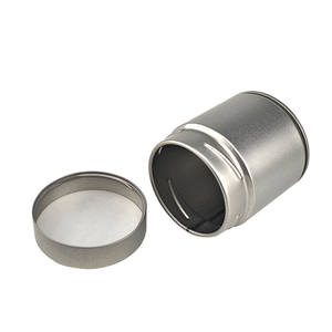 علبة معدنية دائرية فارغة مخصصة حسب الطلب من الشركة المصنعة الأصلية، سعة 30 جرام و50 جرام، باللون الفضي والأسود والأصفر، لتعبئة شاي الماتشا - Product Image 1