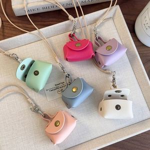 Cute Faux Leather Backpack Pendant Mini <b>Bag</b> Hanging PU Leather Candy Colored Neck Hanging <b>Charm</b> Coin Purse Fun Gifts - Product Image 4