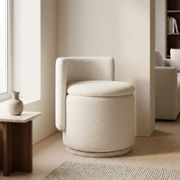 Fauteuil pivotant en fausse fourrure blanc crème