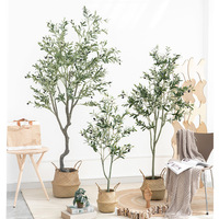Plantes artificielles réalistes à feuillage dense vert pour la détente au bureau, décoration artificielle