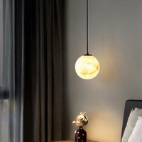 Lampe suspendue nordique de luxe en marbre blanc, lustre de chevet pour chambre principale, design moderne et minimaliste, lampe créative pour bar