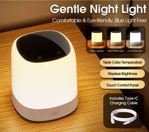 Luz Nocturna LED Recargable por USB de 2400 mA con Control Remoto, Reloj y Pantalla de Nivel de Batería - Product Image 3