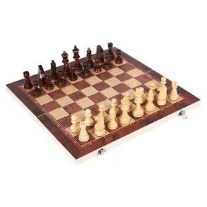 Jeu d'échecs International en bois 3 en 1 pour enfants, offre spéciale