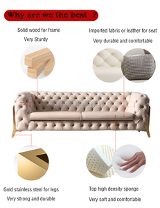 Meubles modernes Foshan Chine <span class=keywords><strong>Chesterfield</strong></span> Canapé en <span class=keywords><strong>cuir</strong></span> véritable utilisé à la maison Designs de canapés en <span class=keywords><strong>cuir</strong></span> Salon Ensemble de canapés - Product Image 3