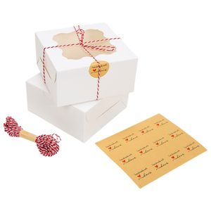 All'ingrosso scatole da forno 6x6x3 pollici scatole di biscotti bianco con finestra per piccoli biscotti tratta dolci cioccolato coperto fragole - Product Image 1