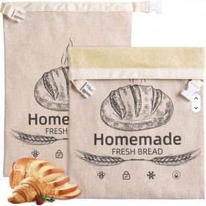 Bolsa para Pan de Cera de Abeja Reutilizable con Forro de TPU de Grado Alimenticio, Lona de Algodón y Hebilla de Liberación Lateral, Bolsa de Almacenamiento para Baguettes y Tostadas, Venta al por Mayor - Product Image 3