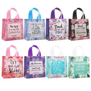 Bolsa para Biblia Reutilizable Ecológica de PP No Tejido con Asa y Diseño de Patrón Floral Variado A-2647 - Product Image 1