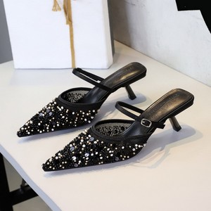 Tacchi per banchetti in rete Glitter moda nuova punta a punta <span class=keywords><strong>tacco</strong></span> basso 5CM maglia scava <span class=keywords><strong>scarpe</strong></span> da donna - Product Image 3