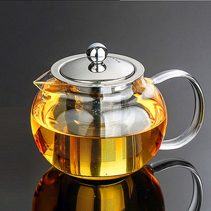 Teiera in vetro borosilicato alto con teiera a base di tè e foglie di caffè a base di erbe - Product Image 1