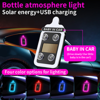 Lampe solaire LED néon d'ambiance pour voiture, rechargeable par USB, alimentée par énergie solaire, lampe biberon, décoration de fenêtre