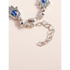 Bracelet personnalisé en alliage, style rétro, œil porte-bonheur en résine, motif paume creuse, pour femmes, vente en gros transfrontalière Europe-Amérique - Product Image 3