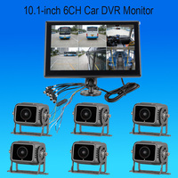 Monitor DVR para Vehículos de 10.1 Pulgadas, 6 Canales de Entrada, Calidad de Imagen HD, Pantalla para Camiones y Autobuses, Fácil de Instalar