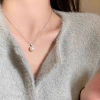 Mizzen Collier ras du cou en argent 925 avec pendentif en perle d'eau douce naturelle pour femme, rose, violet, blanc