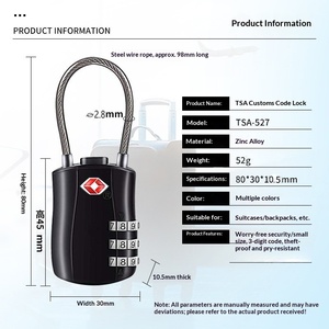 กุญแจล็อครหัส <span class=keywords><strong>TSA</strong></span> สำหรับเดินทางข้ามประเทศ ยอดขายดี พร้อมระบบปลดล็อคด้วย<span class=keywords><strong>รหัส</strong></span> สำหรับกระเป๋าเดินทางและการผ่านพิธีตรวจคนเข้าเมือง - Product Image 4