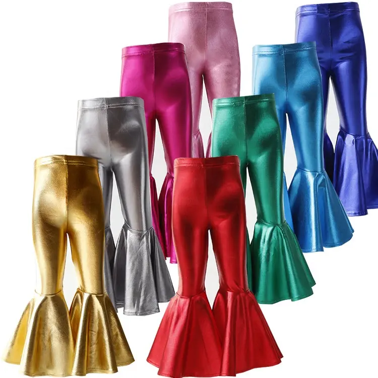 Высококачественные однотонные штаны для девочек, штаны для маленьких девочек с колокольчиками, 2020, оптовая продажа, Заводские детские брюки