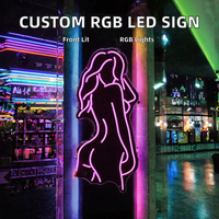 Lettres en relief LED RVB personnalisées à éclairage frontal pour la publicité de logos de magasins et de clubs, utilisables dans les espaces commerciaux (centres commerciaux, hôpitaux) IP54