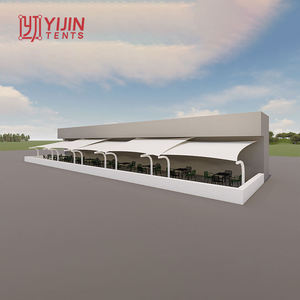 โครงสร้างเต็นท์จอดรถเหล็ก Q235 พร้อมผ้าคลุม PVDF สำหรับใช้งานกลางแจ้ง - Product Image 5