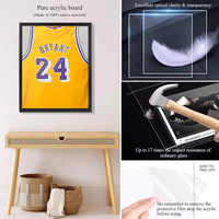 Cadre en bois Jersey Vitrine Acrylique Cintre Montage Mural Jersey Cadre Vitrine Shadow Box Cadres En Gros