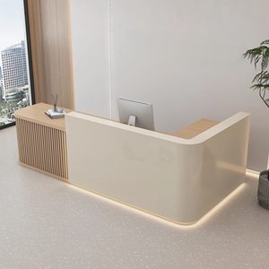 Salone di bellezza arrotondato bar cassiere negozi di abbigliamento istituti di formazione angolo a forma di <span class=keywords><strong>L</strong></span> Reception aziendale - Product Image 3