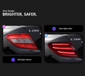 AURON Nuevas Luces Traseras LED para Benz Clase C W204 (2007-2013) |   Actualización de Retrofit |   MR-MB-W204-07-13 |   Lente Transparente de 12V 36W 6000K - Product Image 5