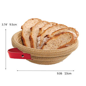 ตะกร้าใส่ขนมปังทรงกลม9นิ้วสำหรับทำขนมปังทำจากผ้าฝ้ายทรงกลมสองชั้น - Product Image 5