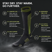 Chaussettes imperméables de qualité supérieure pour l'extérieur, respirantes, chaudes, hautes jusqu'au genou, pour la randonnée, le camping, le trekking, le cyclisme, le ski, l'alpinisme