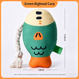 Jouets pour animaux de compagnie en gros, écologiques, style dessin animé, pour chiens et chats, jouet à mâcher interactif résistant aux morsures pour chiots, design poisson en peluche - Product Image 6