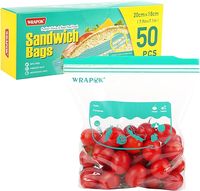 Sac refermable en plastique PE sans BPA, non toxique, avec fermeture éclair auto-scellante