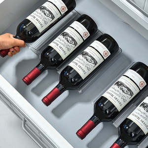 Portabottiglie per vino in plastica per frigorifero, ripiano di conservazione per bevande con una birra impilabile, luce moderna di lusso sostenibile, trasparente creativo - Product Image 4