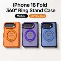 Coque magnétique OEM personnalisée avec logo pour iPhone 18 Fold, support anneau 360°, 8 couleurs, étui mobile anti-poussière et fin, vente en gros directe usine