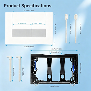 Placa de descarga de doble función con actuador y palanca para cisterna empotrada Sigma UP300 UP320, personalizable, compatible con Geberit - Product Image 2