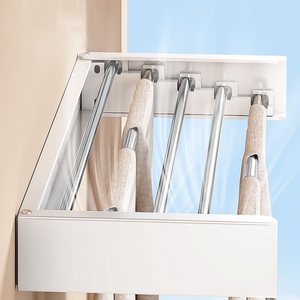 60cm Drying Space 304 Stainless Steel Tube Heavy Duty 23/31 Inch <strong>Wall</strong> <strong>Mounted</strong> <strong>Clothes</strong> Drying Rack With 4/5 <strong>Rails</strong> - Product Image 4