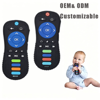 Cadeau pour bébé, jouet de dentition en silicone souple avec télécommande de télévision, jouets de dentition pour bébés plus jeunes
