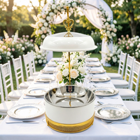 Chauffe-Plats de Luxe en Acier Inoxydable à Carburant, avec Couvercle Amovible, pour Buffets et Présentoirs de Mariage
