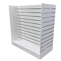 Présentoir îlot en bois blanc pour supermarché, type gondole, pour magasin de détail