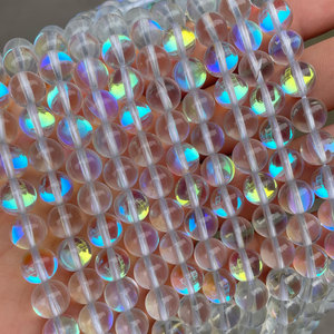 High Quality <strong>Aura</strong> Crystal Flash Shimmer <strong>Beads</strong> 6mm 8mm 10mm 12mm Round Loose Glass <strong>Beads</strong> for Jewelry Making - Product Image 2