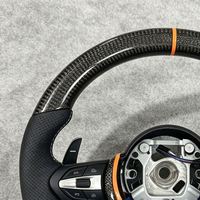 Volant de voiture en cuir et fibre de carbone sèche Orange Stitch CS Model pour BMW F30 F10 E60 E90 E46 E92 X3 X5 F20 F25 M2 F87 M3