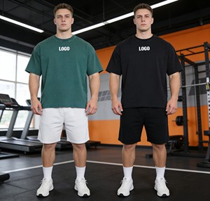 Vêtements pour hommes en gros, Nouveautés été, T-shirt épais 100% coton uni, coupe ample, style vintage, personnalisable, offre spéciale pour hommes - Product Image 5