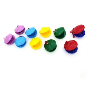 Castagnettes en plastique colorées de forme ronde, instrument de percussion Orff, jouet d'enseignement du rythme pour l'éducation précoce - Product Image 2