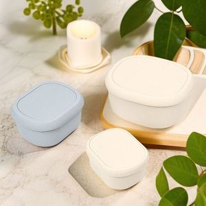 Boîte à lunch carrée en silicone résistante à la chaleur, couvercle à boucle anti-fuite, compatible lave-vaisselle, sans BPA, récipient écologique pour le stockage des aliments - Product Image 4