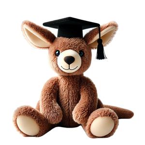 <span class=keywords><strong>Peluche</strong></span> personalizzato <span class=keywords><strong>canguro</strong></span> di laurea con cappello da scapolo regalo unico di laurea - Product Image 1