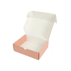 Eco Kraft Versand papier Paket Box mit individuell bedruckten Logo Lieferung Mailer Kleidung rosa Farbe Boxen für Damen Unterwäsche