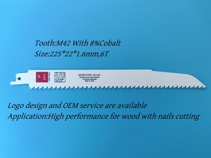 Lames de <span class=keywords><strong>scie</strong></span> <span class=keywords><strong>sabre</strong></span> bimétalliques M42 robustes de 9 pouces, soudées au laser, pour la découpe rapide du bois et la démolition - Product Image 3