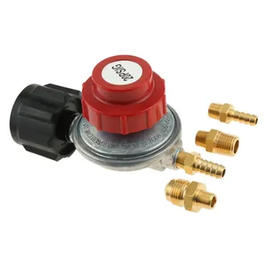 1 Kit de Válvula Reguladora de Propano de Alta Presión Ajustable QCC1 de 0-20 PSI para Tanque de GLP, Conexión de Latón con Barbilla para Manguera de 5/16" y 1/4", 1/4" NPT - Product Image 2