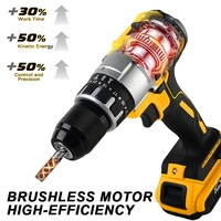 Perceuse sans fil portative professionnelle durable et longue durée de vie, outil électrique multifonctionnel avec moteur à balais et couple de 32 N.m