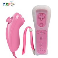 Manette de jeu 2 en 1 Motion Plus, avec étui en silicone, télécommande Nunchuck pour Nintendo Wii et Wii
