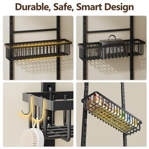 New 9 Layer Foldable Hanging <b>Storage</b> <b>Rack</b> Wire Basket Over the Pantry Door Utility Organizer for <b>Kitchen</b> Cabinet Closet Bathroom - Product Image 4