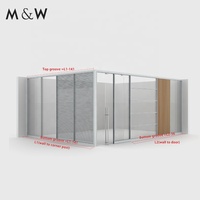 Panneau insonorisant en aluminium et verre de style moderne M & W cloison murale mobile de bureau pleine hauteur